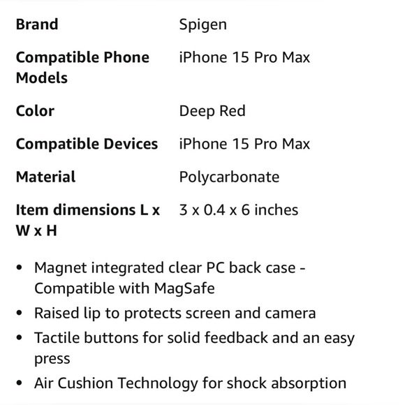 Spigen Ultra Hybrid MagFit Designed - iPhone 15 Pro Case - Deep Red - Picture 6 of 10